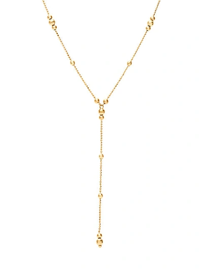 Shop Saks Fifth Avenue 14k Yellow Gold Beaded Lariat Necklace