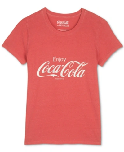 Shop Lucky Brand Enjoy Coca-cola Graphic T-shirt In Red