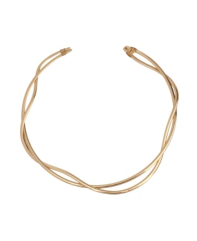 Shop Robert Lee Morris Soho Twist Collar Necklace In Shiny Gold