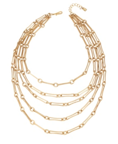 Shop Robert Lee Morris Soho Link Layered Necklace In Soft Gold