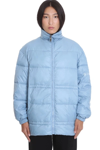 Shop Givenchy Puffer Clothing In Cyan Polyamide