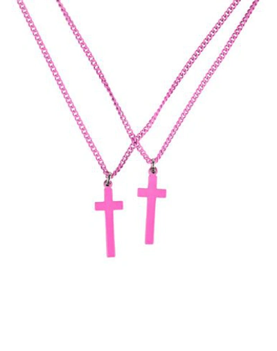 Shop Dsquared2 Man Necklace Fuchsia Size - Metal In Pink