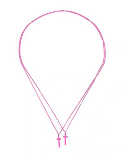 Shop Dsquared2 Man Necklace Fuchsia Size - Metal In Pink