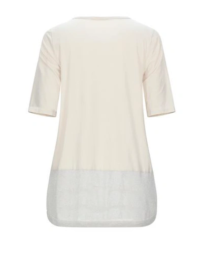 Shop Kangra Cashmere Kangra Woman T-shirt Beige Size 6 Cotton, Elastane