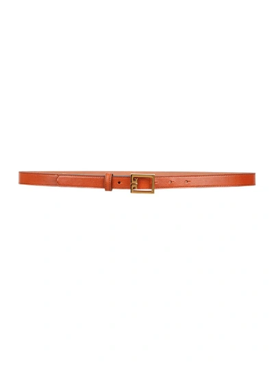 Shop Givenchy Gv3 Logo Leather Belt In Orange