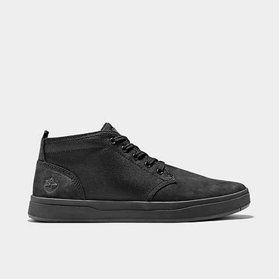Shop Timberland Men's Davis Square Mixed-media Chukka Casual Shoes In Black/black Nubuck