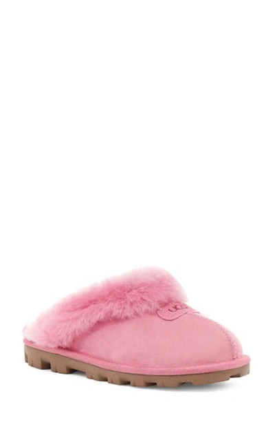 Shop Ugg Genuine Shearling Slipper In Wild Berry Suede