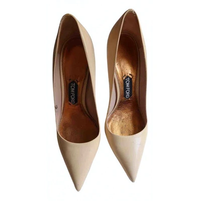 Pre-owned Tom Ford Patent Leather Heels In Beige