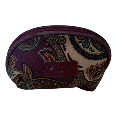 Pre-owned Etro Cloth Wallet In Purple