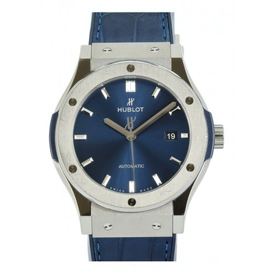 Pre-owned Hublot Classic Fusion Blue Titanium Watch