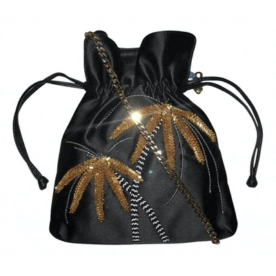 Pre-owned Les Petits Joueurs Silk Handbag In Black