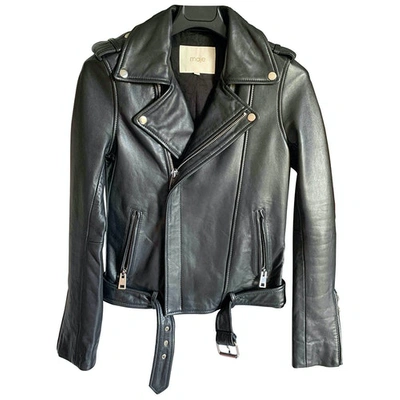 Pre-owned Maje Black Leather Jacket