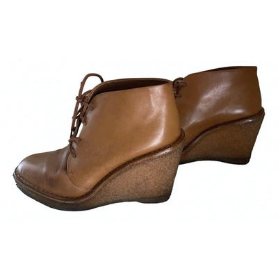 Pre-owned Marc By Marc Jacobs Camel Leather Ankle Boots