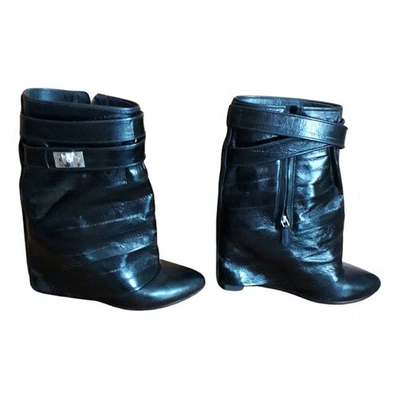 Pre-owned Givenchy Shark Black Leather Boots