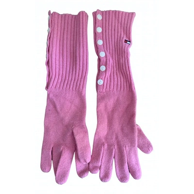 Pre-owned Tommy Hilfiger Pink Wool Gloves