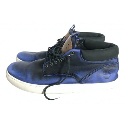 Pre-owned Timberland Navy Leather Trainers