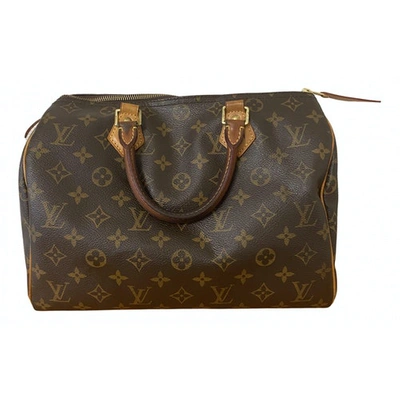 Pre-owned Louis Vuitton Speedy Cloth Handbag In Brown