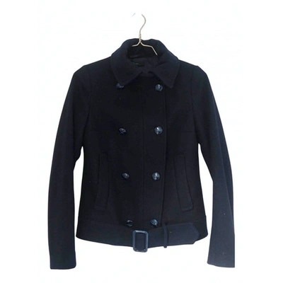 Pre-owned Benetton Wool Peacoat In Navy