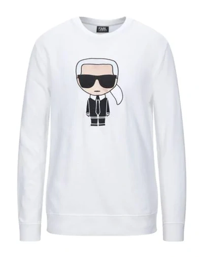 Shop Karl Lagerfeld Sweatshirt In White