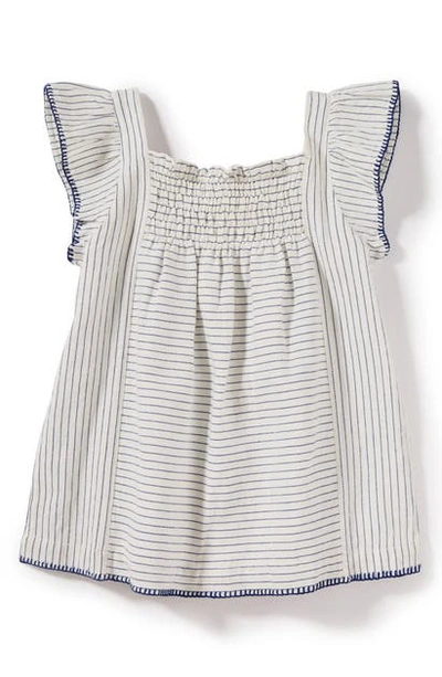 Peek Aren't You Curious Peek Louise Stripe Flutter Sleeve Top In Ivory