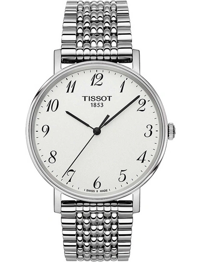 Shop Tissot T109.410.11.032.00 Everytime Stainless Steel Watch In Silver