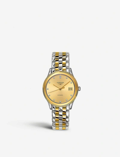 Shop Longines L4.774.3.37.7 La Grande Classique Flagship Gold And Steel Watch