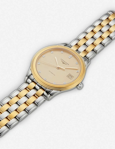 Shop Longines L4.774.3.37.7 La Grande Classique Flagship Gold And Steel Watch