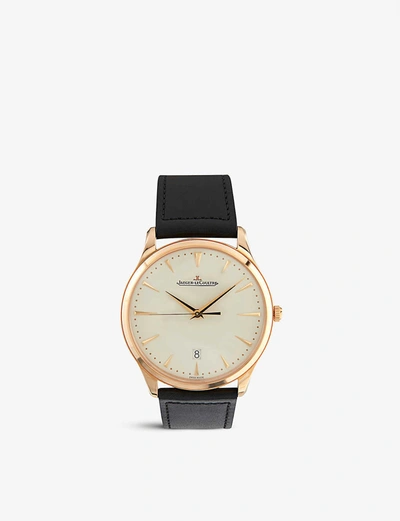 Shop Jaeger-lecoultre 1282510 Master Grande 18ct Rose-gold And Calfskin-leather Watch