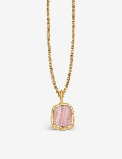 Shop Missoma Rhodochrosite 18ct Yellow Gold-plated Vermeil And Rhodochrosite Charm Necklace