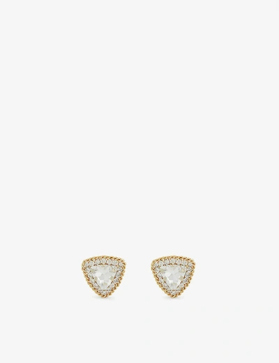 Shop Alessandra Rich Gold-toned Metal And Crystal Clip-on Earrings In Cry Gold