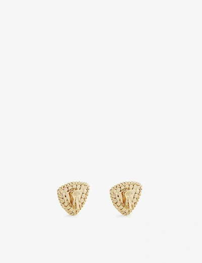 Shop Alessandra Rich Gold-toned Metal And Crystal Clip-on Earrings In Cry Gold