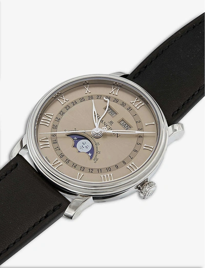 Shop Blancpain 6654-1504-55a Villeret 18ct White-gold And Leather Watch