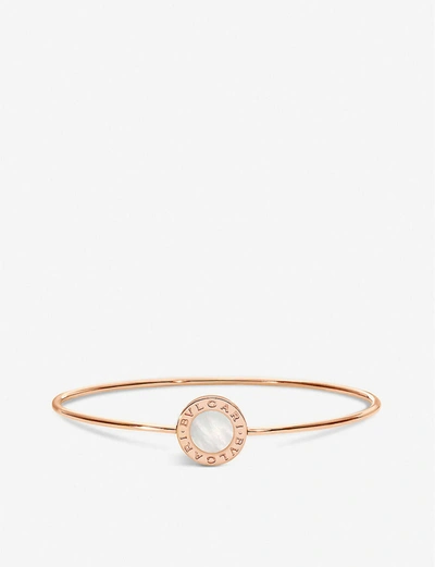Shop Bvlgari 18ct Rose-gold And Mother-of-pearl Bangle