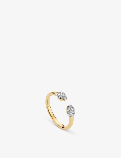 Shop Monica Vinader Women's Gold Fiji Bud 18ct Gold Vermeil On Sterling Silver Diamond Stacking Ring