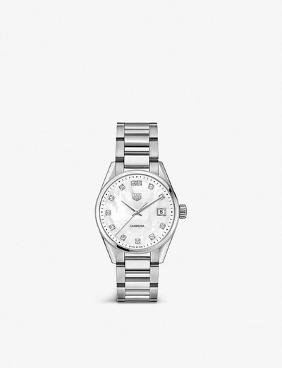Shop Tag Heuer Women's Carrera 36mm Stainless Steel And Crystal Watch