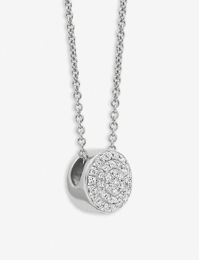 Shop Monica Vinader Fiji Button Sterling Silver And Pavé Diamond Necklace