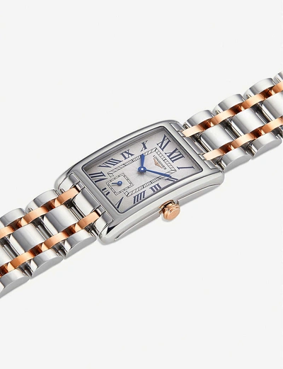 Shop Longines L5.512.5.71.7 Dolcevita Stainless Steel And Rose Gold Watch