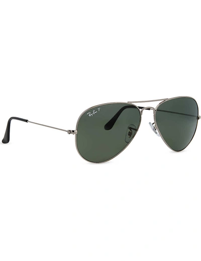 Ray Ban Ray-ban Mens Black Original Aviator Gunmetal-frame Sunglasses Rb3025 58