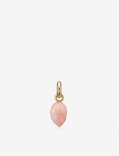 Shop Monica Vinader Fifi 18ct Gold-plated Vermeil And Opal Pendant Charm In Pink Opal