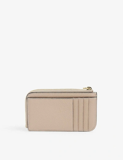 Shop Chloé Abc Grained Leather Cardholder In Blush Nude