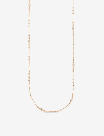 Shop Kendra Scott Wyndham 14ct Rose Gold-plated And Cubic Zirconia Necklace In Rhodium