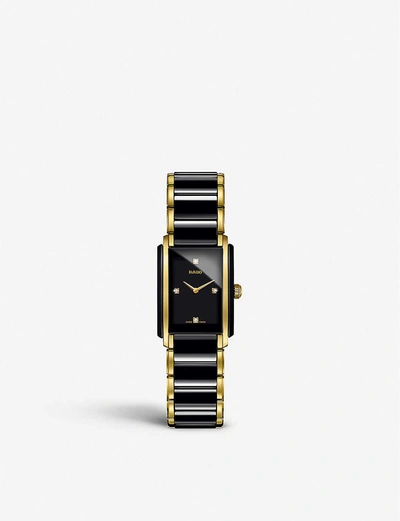 Shop Rado R20845712 Integral Ceramic And Yellow Gold Watch In Gold/black