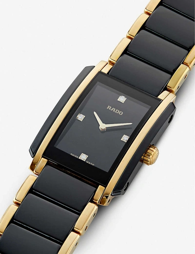 Shop Rado R20845712 Integral Ceramic And Yellow Gold Watch In Gold/black