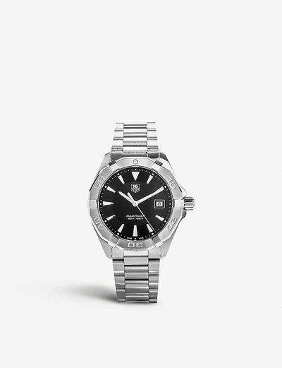 Shop Tag Heuer Womens Silver/black Way1110. Ba0910 Aquaracer Stainless Steel Watch One Size