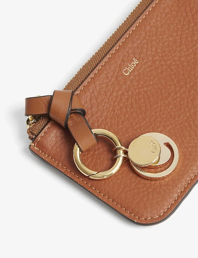Shop Chloé Abc Logo-embossed Leather Cardholder