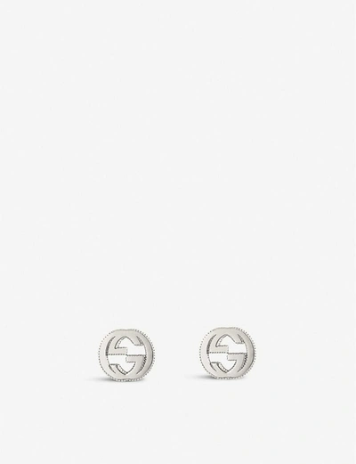 Shop Gucci Womens Silver Interlocking G Sterling Silver Earrings