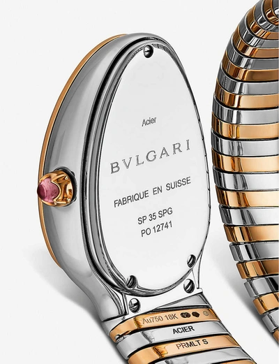Bvlgari Womens Serpenti 18ct Pink-gold And Stainless Steel Watch In Stainless Steel