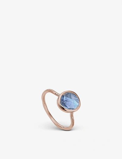 Shop Monica Vinader Siren 18ct Rose Gold-plated Vermeil Silver And Kyanite Ring