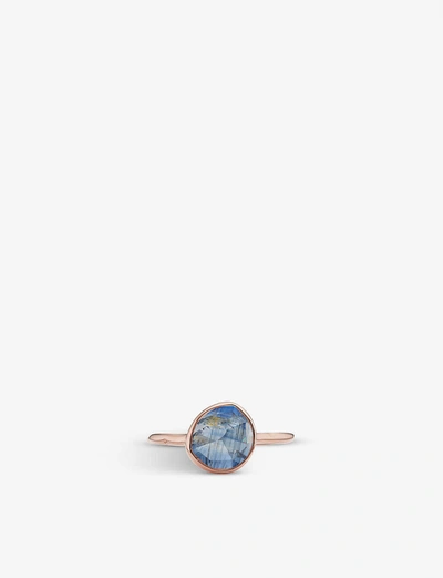 Shop Monica Vinader Siren 18ct Rose Gold-plated Vermeil Silver And Kyanite Ring