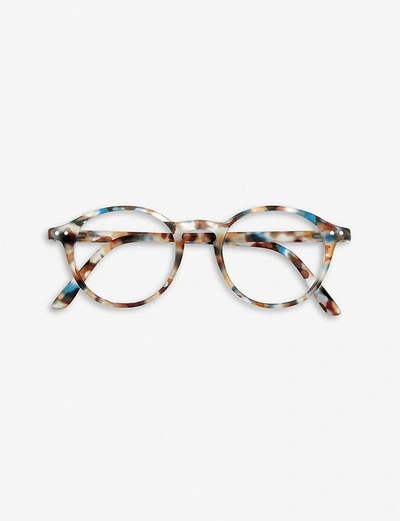 Shop Izipizi Womens Brown And Black #d Tortoiseshell Round-frame Reading Glasses +0.00